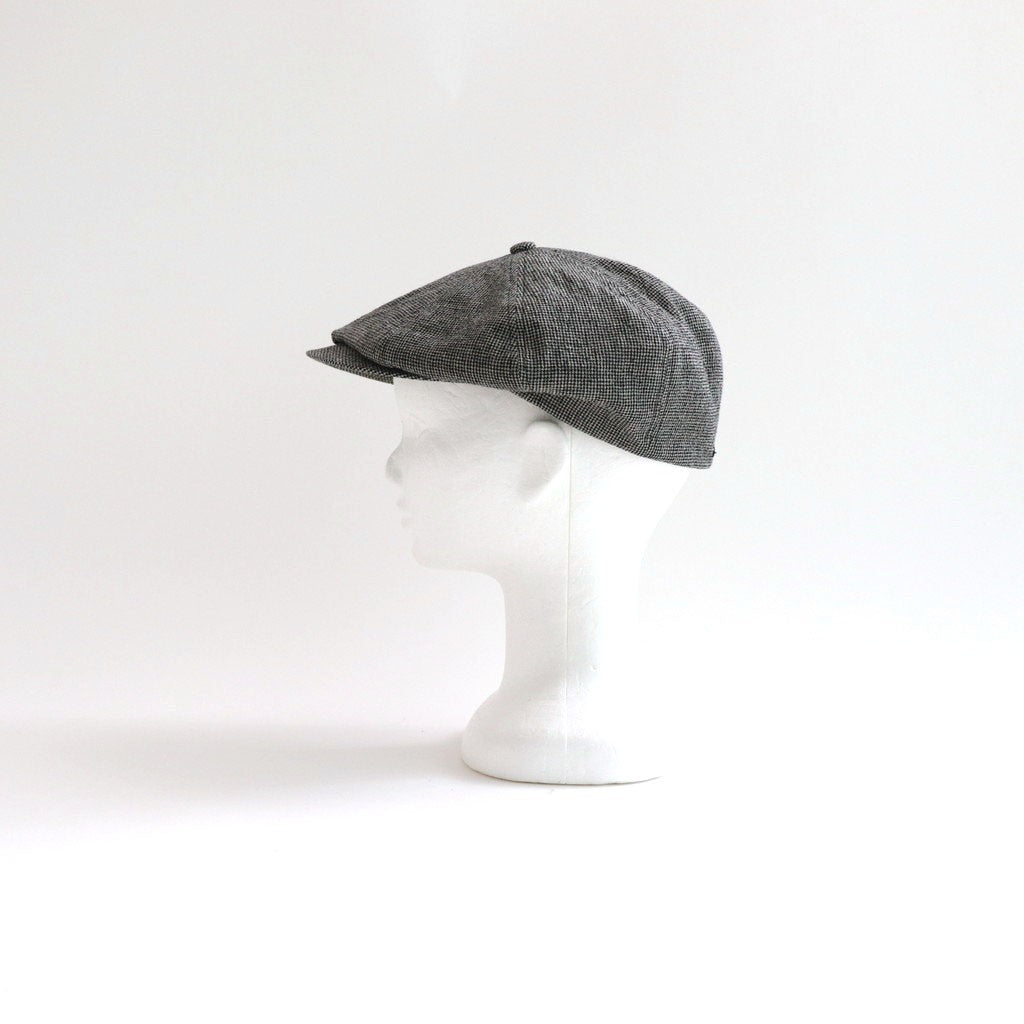LINEN HOUNDSTOOTH CASQUETTE-OLDBOY #IVORY [Y01002]