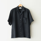 NEW OPEN COLLAR S/S SHIRT #BLACK [A25B05SH01B]