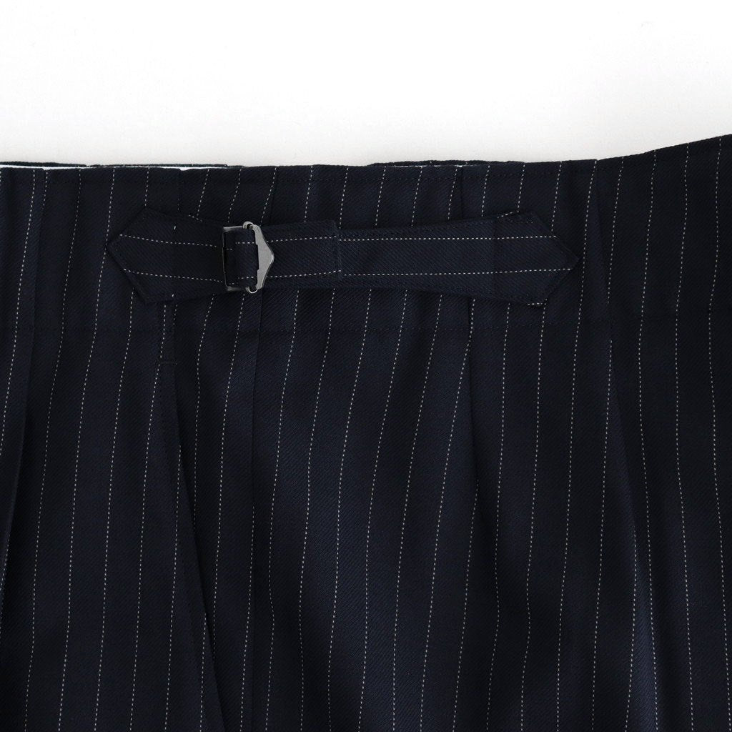 TWO TUCK MILITARY TROUSERS #NAVY STRIPE [M25C07PT01C]