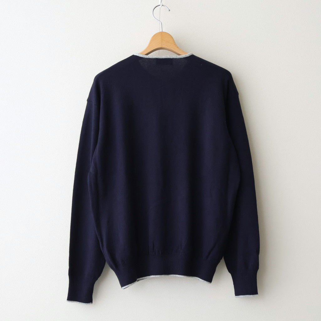 Cashmere Henleyneck - Diffusion Exclusive #Navy×Lt.Gray [NEP-AW2520B]