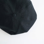 LINEN HERRINGBONE PEAKED CAP #BLACK [261OJ-HT02]