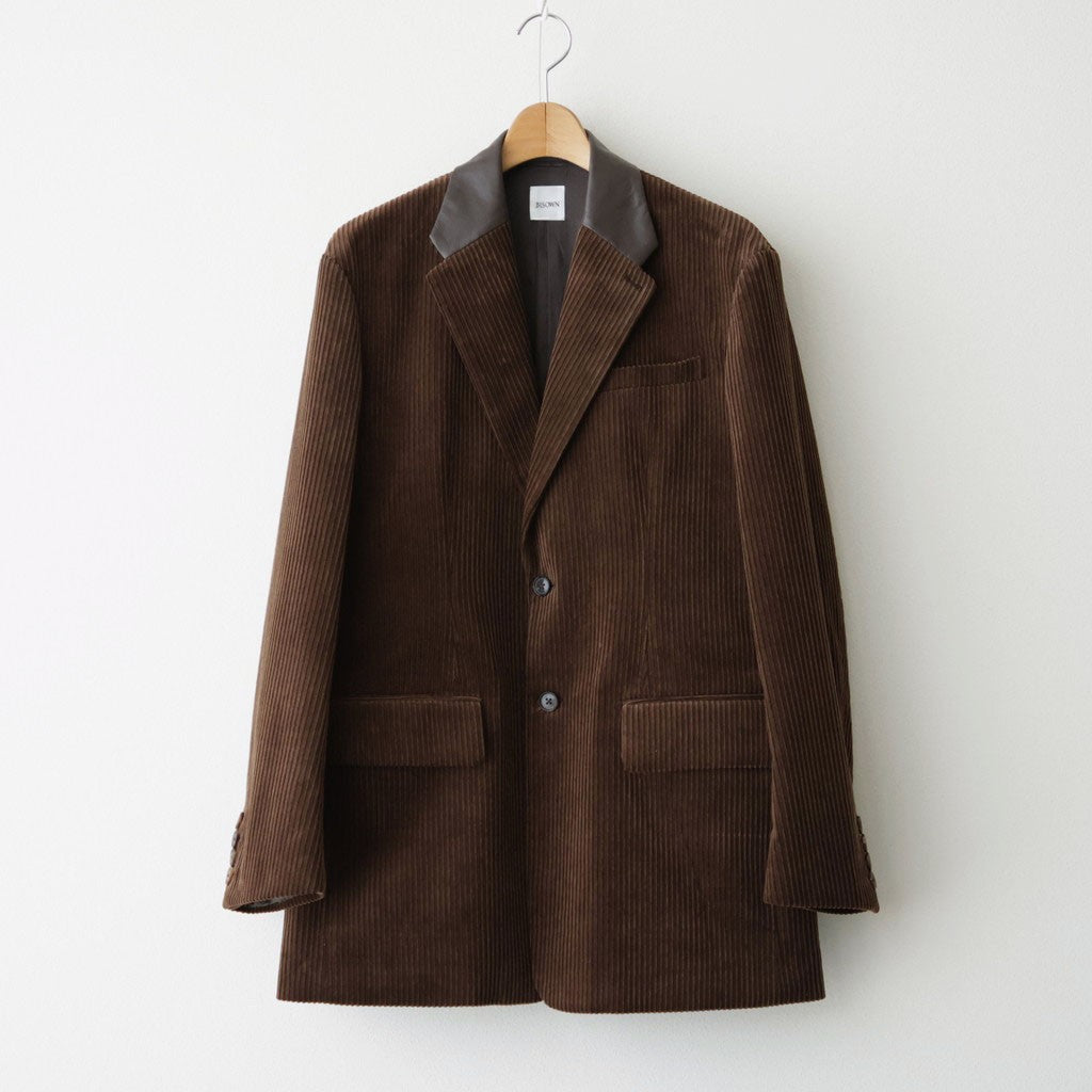 MIXED-WALE CORDUROY TAILORED JACKET #BROWN [26W-BIS-JK11]