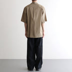 Chambray Open-Collar Shirt #OliveBeige [BHS25S021]