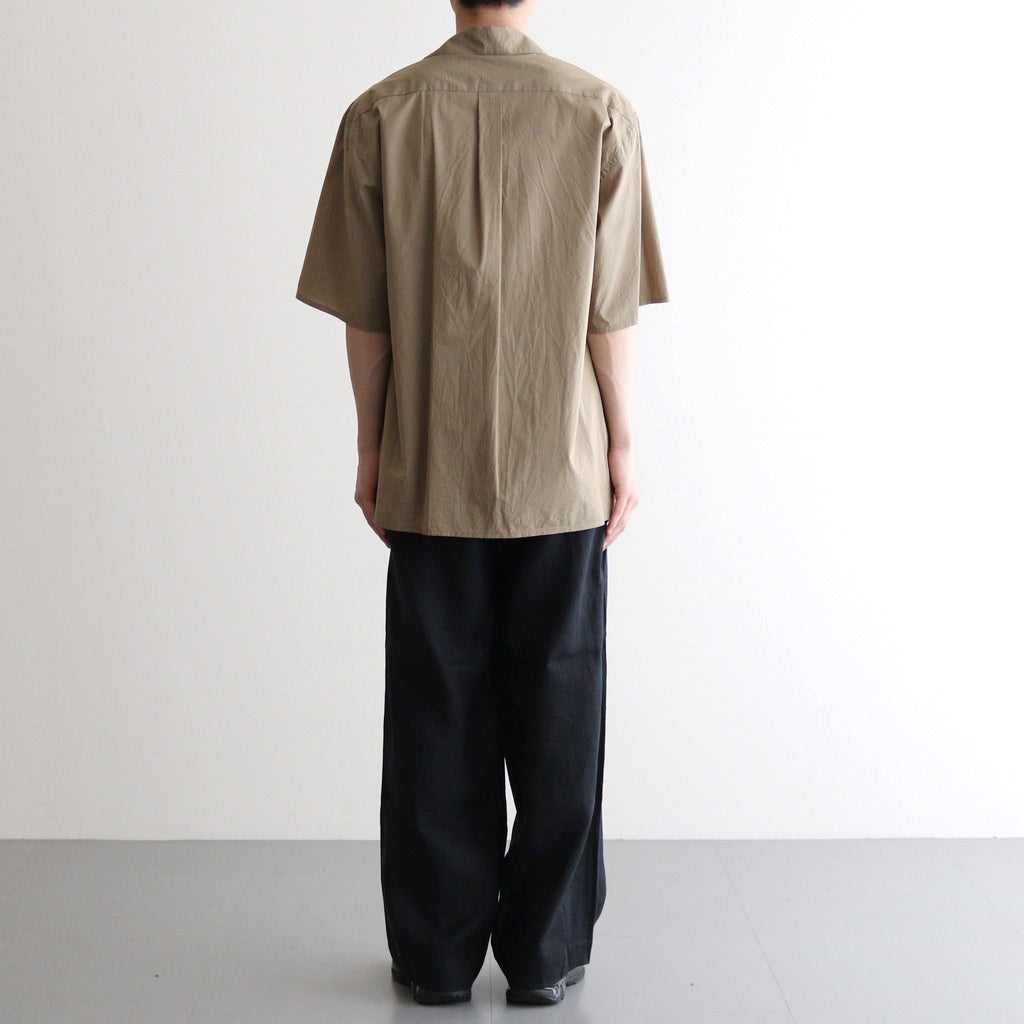 Chambray Open-Collar Shirt #OliveBeige [BHS25S021]