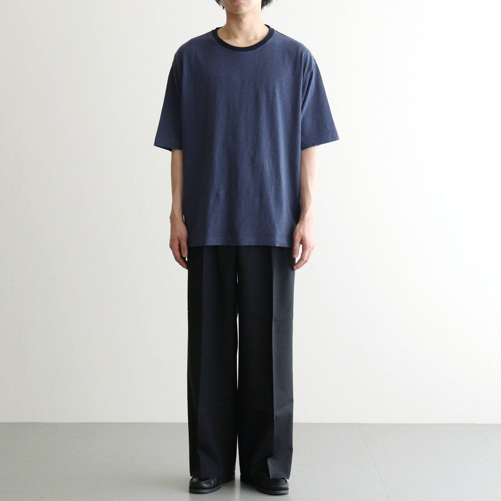 Wool Tropical 2tuck Wide Tapered Trousers #Navy [NEP-SS2605]
