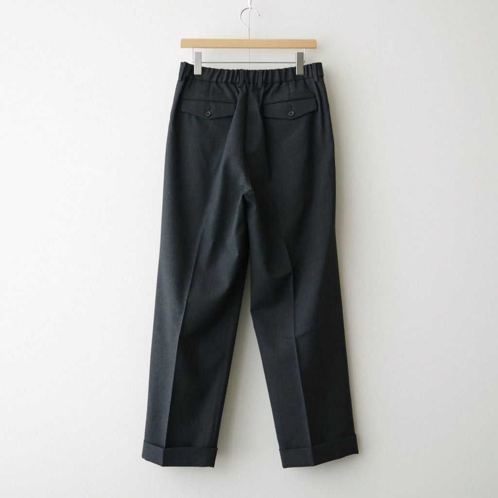 DOUBLE PLEATED SEMI EASY TROUSERS #CHARCOAL [A26C07PT02C]