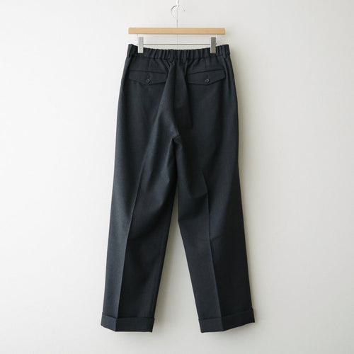DOUBLE PLEATED SEMI EASY TROUSERS #CHARCOAL [A26C07PT02C]