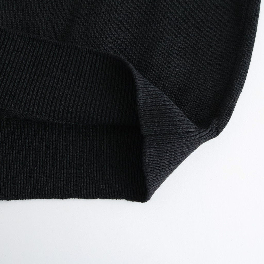 WASHED HIGH COUNT LINEN CREW NECK #BLACK [BN-26SL-013]