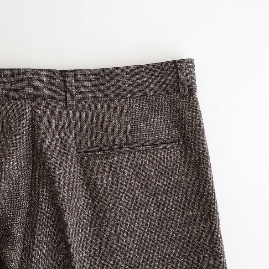 WOOL LINEN 1TUCK SLACKS #MIX BLACK [26S-BIS-PT03M]