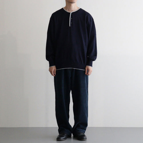 Cashmere Henleyneck - Diffusion Exclusive #Navy×Lt.Gray [NEP-AW2520B]