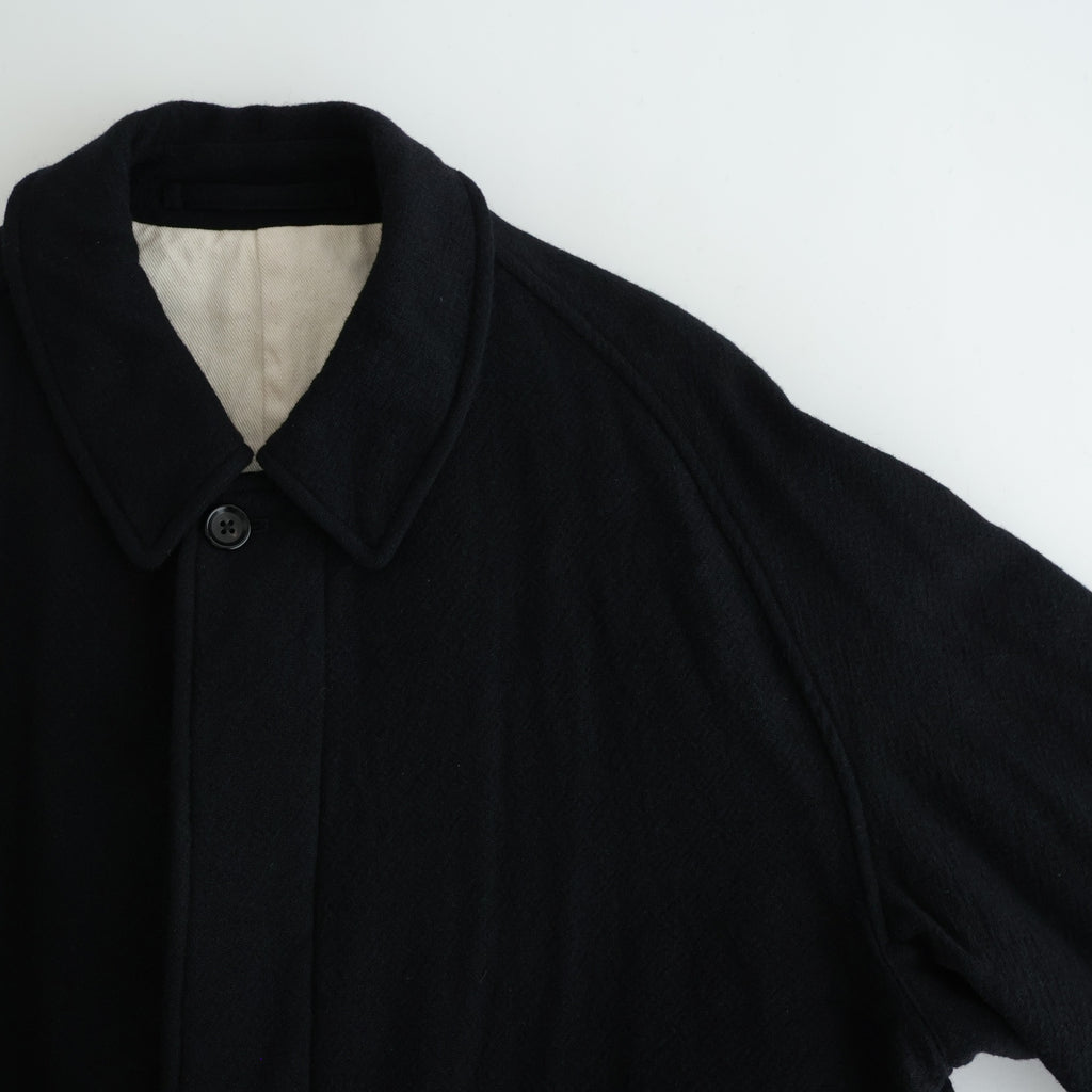 Classic Wool Balmacaan Coat #BlackNavy [BHS25F009]