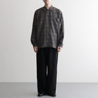 DOUBLE POCKET OPEN COLLAR L/S SHIRT #GRAY CHECK [M25C22SH02C]