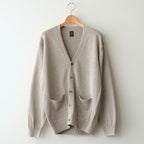 WASHED HIGH COUNT LINEN V NECK CARDIGAN #NATURAL [BN-26SM-021]