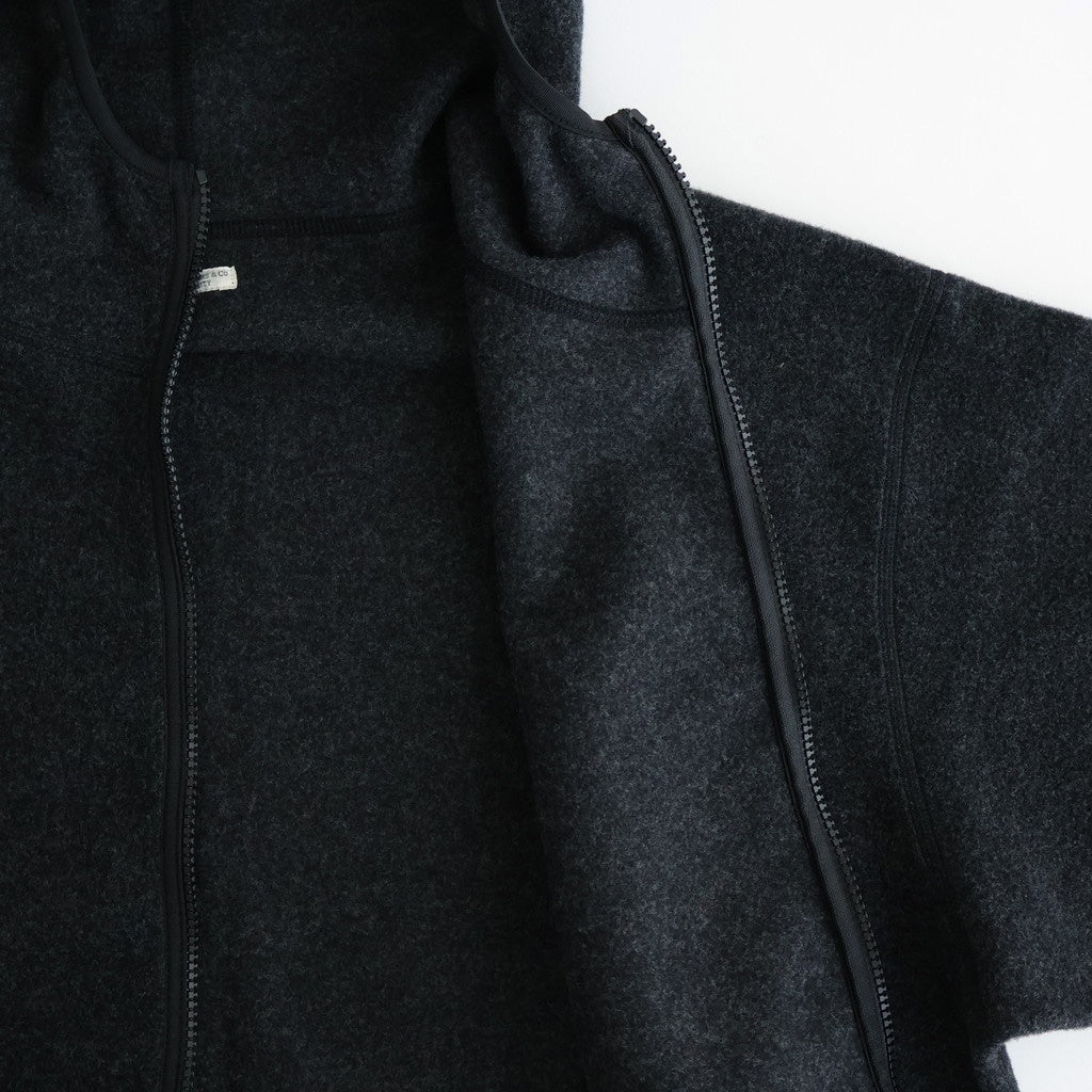 HOODED FLEECE JACKET #CHARCOAL [PMAU-CL03]