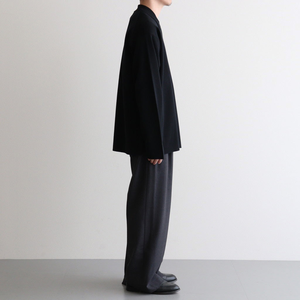 32G SMOOTH WOOL POLO HALF ZIP #BLACK [BN-25FM-021]