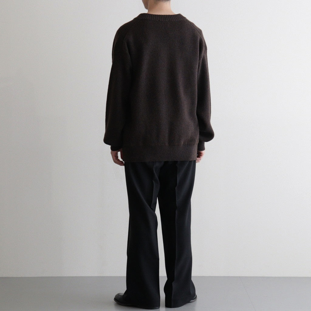 Yak Washi V-neck #Brown×Navy [NEP-AW2518UNI]