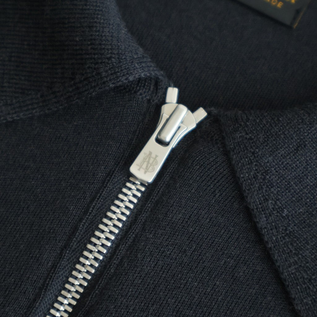 32G SMOOTH WOOL POLO HALF ZIP #CHARCOAL BLUE [BN-25FM-021]