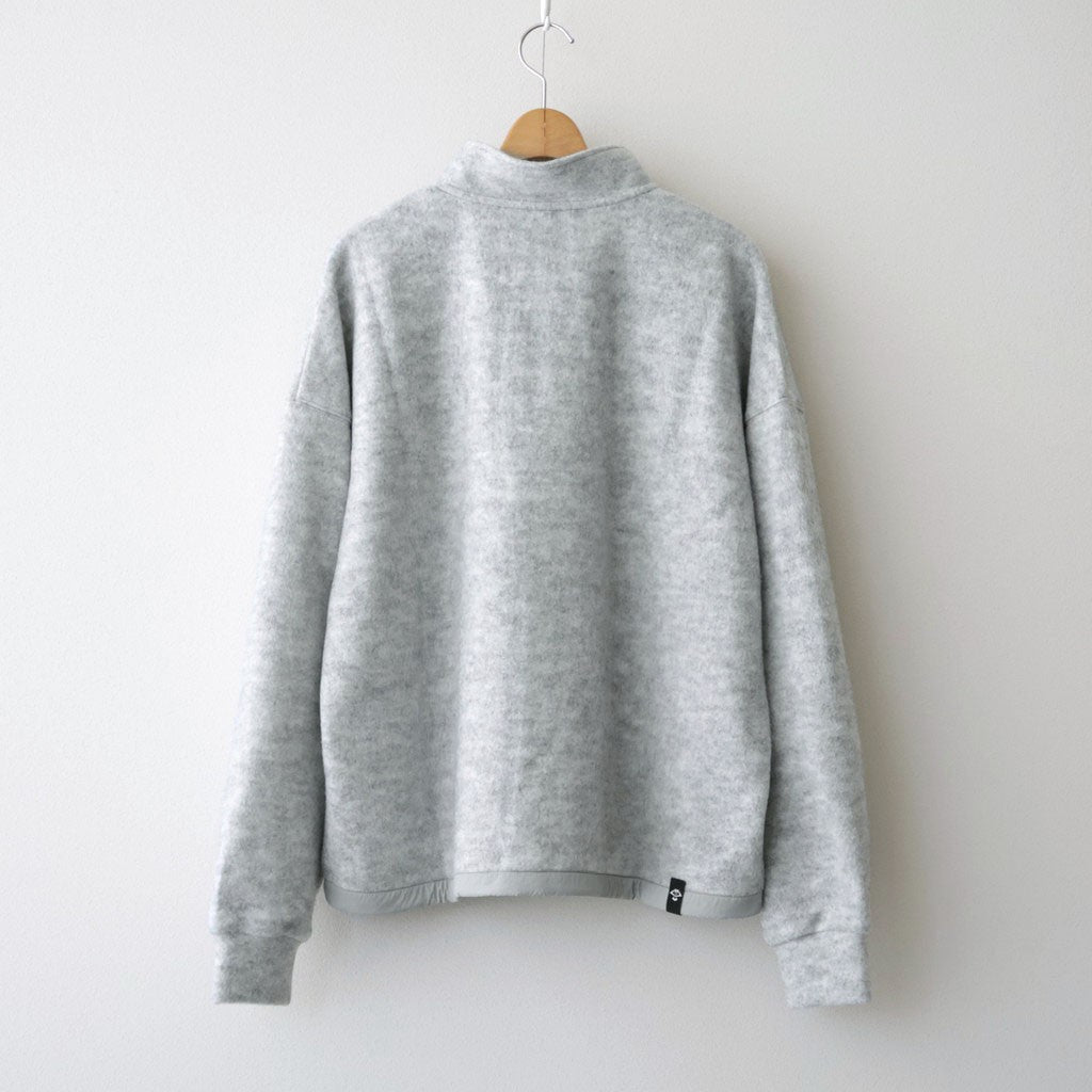 THERMAL FLEECE HALF ZIP TOP #LIGHT GREY [SM62MC002]