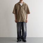 Chambray Open-Collar Shirt #OliveBeige [BHS25S021]