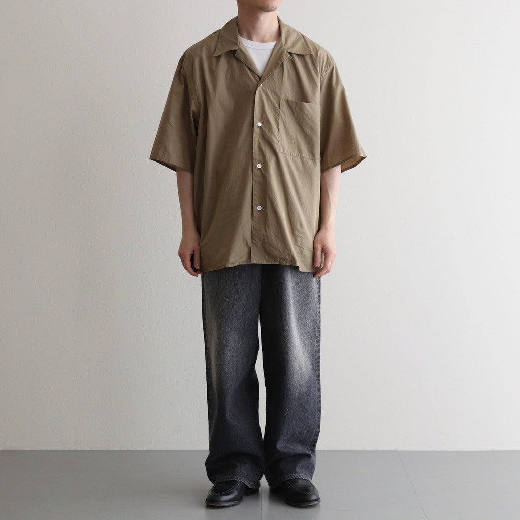 Chambray Open-Collar Shirt #OliveBeige [BHS25S021]