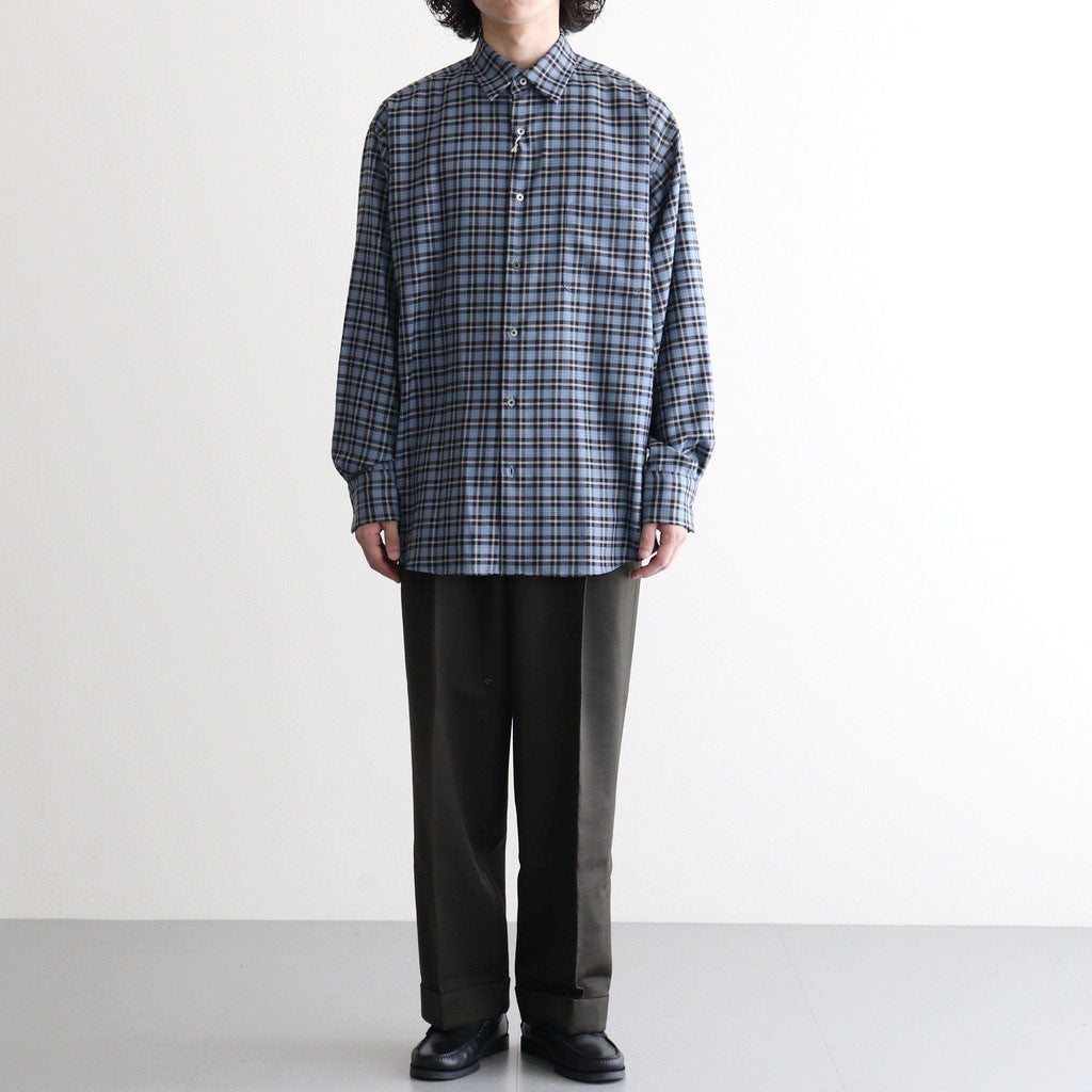 DOUBLE PLEATED SEMI EASY TROUSERS #D.OLIVE [A26C15PT01C]