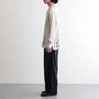ORIGINAL PRINTED OPEN COLLAR SHIRTS (ANIMAL DRAWING) Long-sleeve #IVORY [261OJ-SH18]