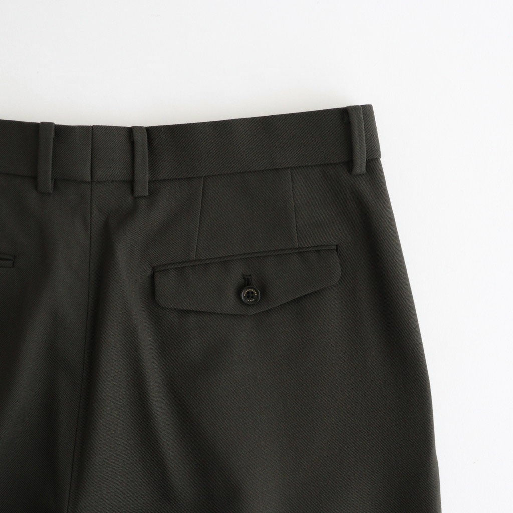 FLAT FRONT WIDE TROUSERS #DARK SAGE [A26C07PT03C]