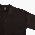 SOLID WOOL RIB POLO CARDIGAN #ROSEWOOD [BN-26FL-032]