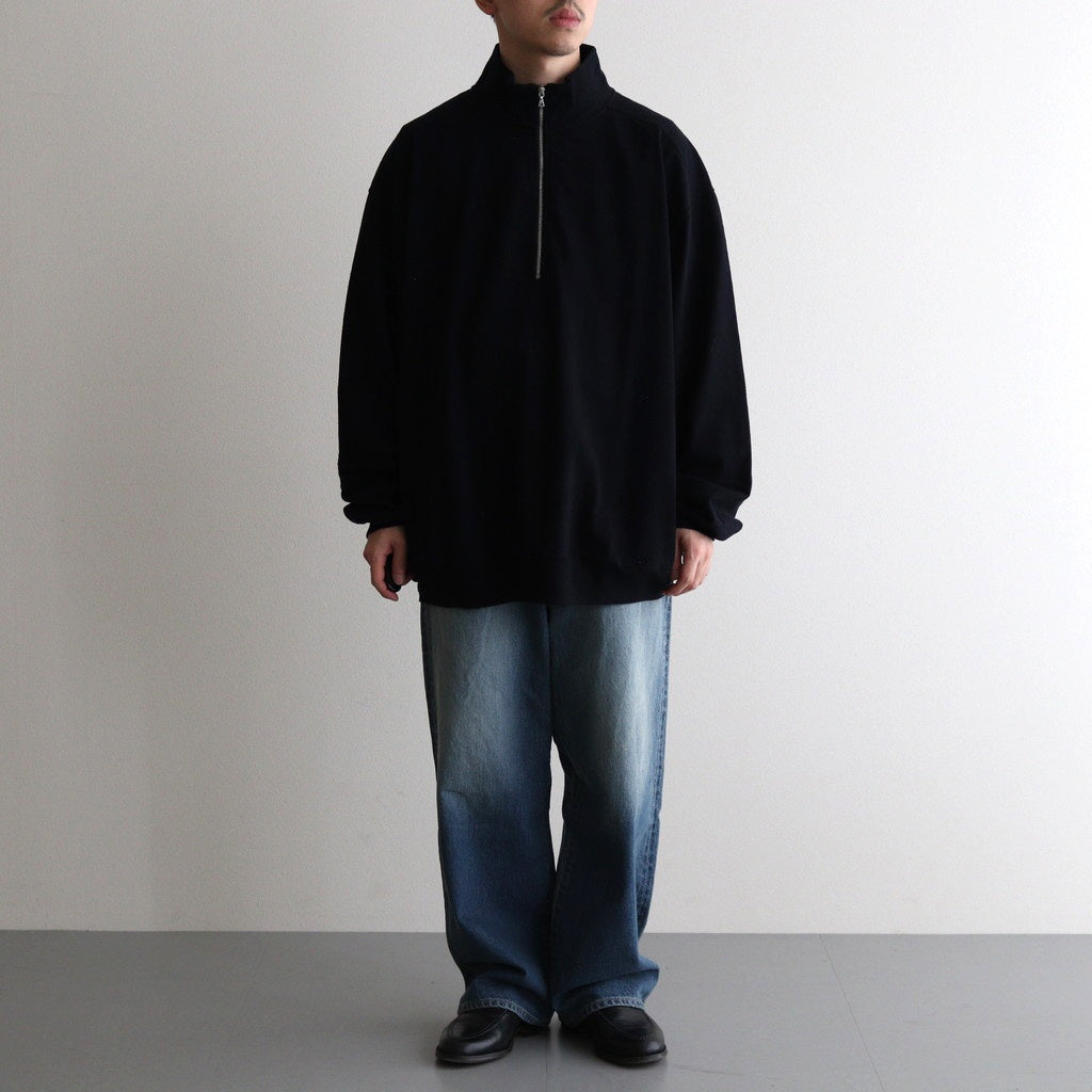 Co/Silk Nep Harf-Zip #BlackNavy [BHS24F038Si]