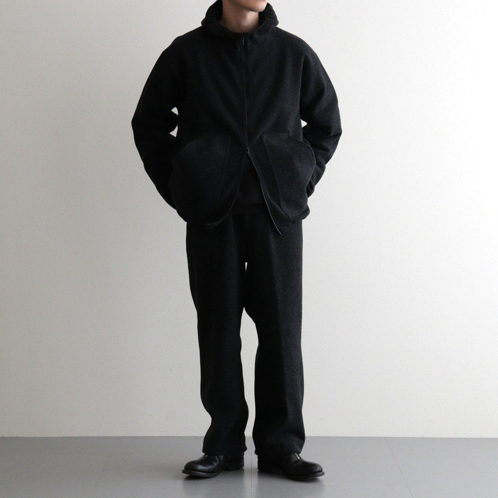 HOODED FLEECE JACKET #CHARCOAL [PMAU-CL03]
