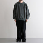 FLAT FRONT WIDE TROUSERS #BLACK [A26C07PT03C]