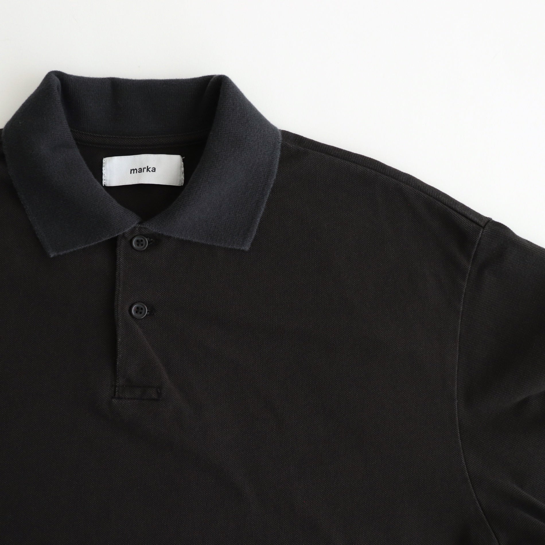 TWO BUTTON POLO L/S TEE #INK BLACK [M25A15CS01C]