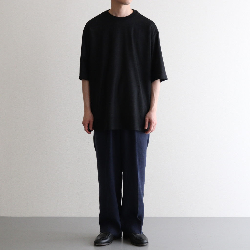 CLASSIC FIT TWO TUCK EASY TROUSERS #NAVY [A25B05PT01C]