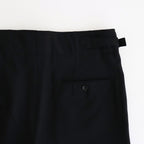 TWO TUCK MILITARY TROUSERS #BLACK [M25C07PT01C]