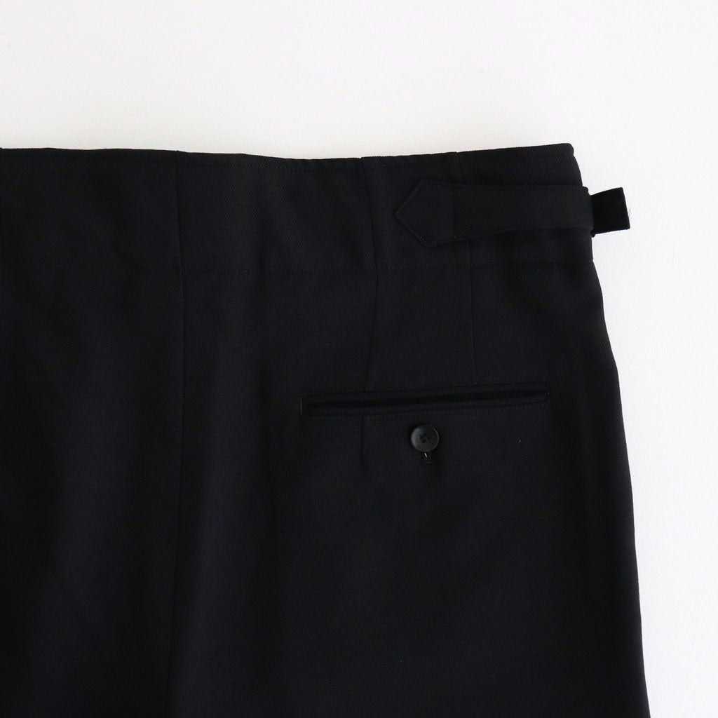 TWO TUCK MILITARY TROUSERS #BLACK [M25C07PT01C]
