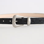 NARROW WESTERN BELT #BLACK [AC-11-C-OSTRICH-4]