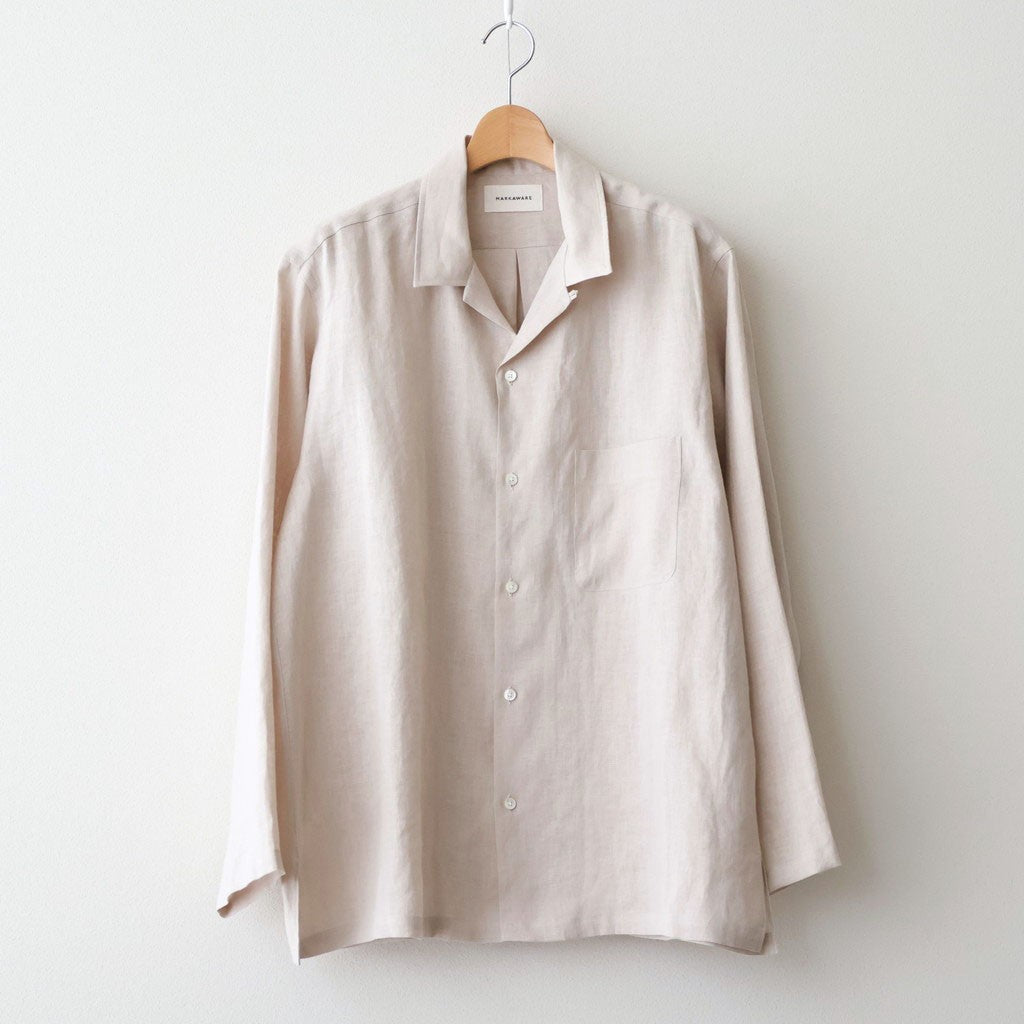 COMFORT FIT OPEN COLLAR SHIRT #TAUPE [A26A22SH02C]