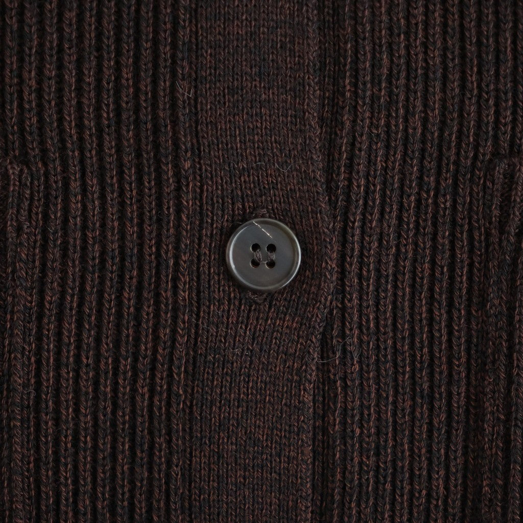SOLID WOOL RIB POLO CARDIGAN #ROSEWOOD [BN-26FL-032]