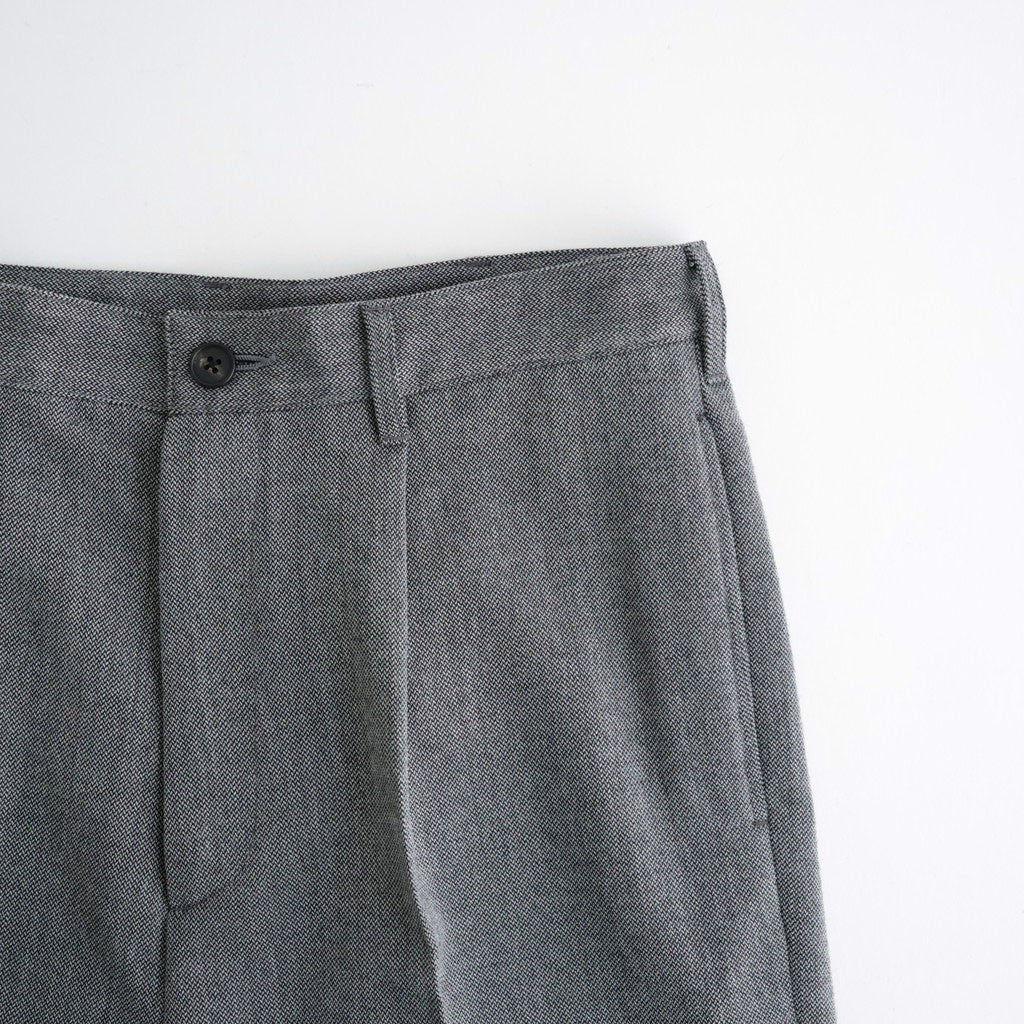 TWEED WOOL ONE TUCK TROUSERS #GRAY [BN-26FM-023]