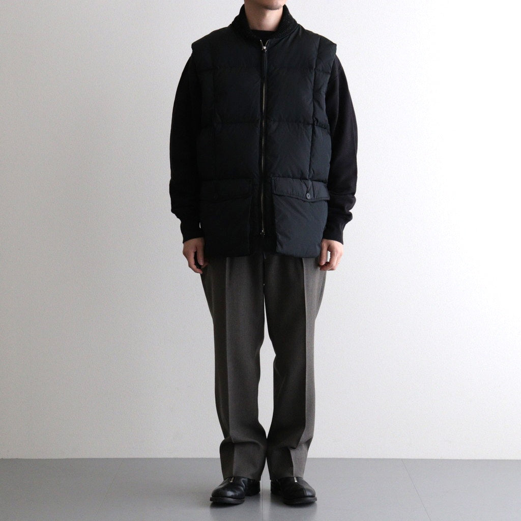 HIGH-COUNT SILK PUFF VEST #BLACK [252OJ-VT02]