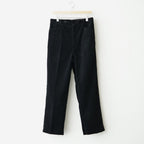 MIXED-WALE CORDUROY NOTUCK SLACKS #BLACK [26W-BIS-PT15]