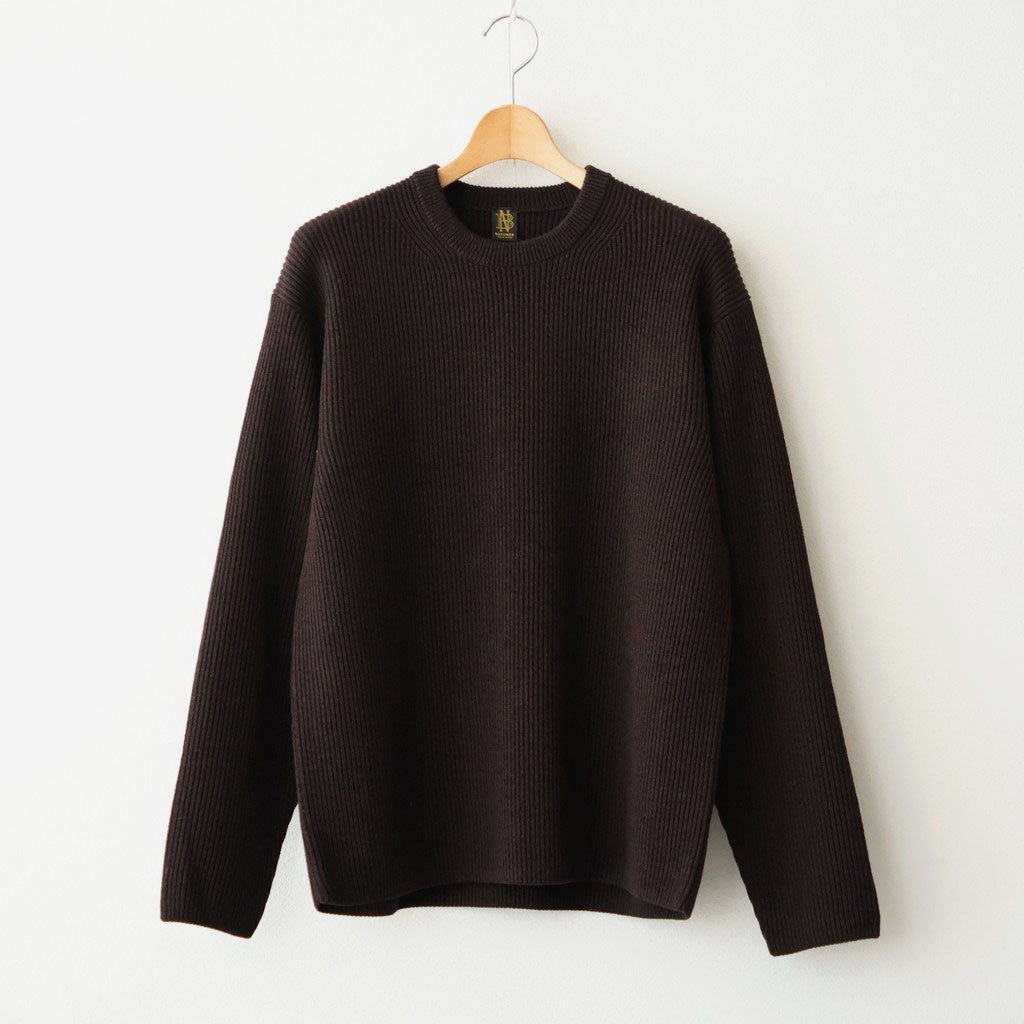 SOLID WOOL RIB CREW NECK #ROSEWOOD [BN-26FM-051]