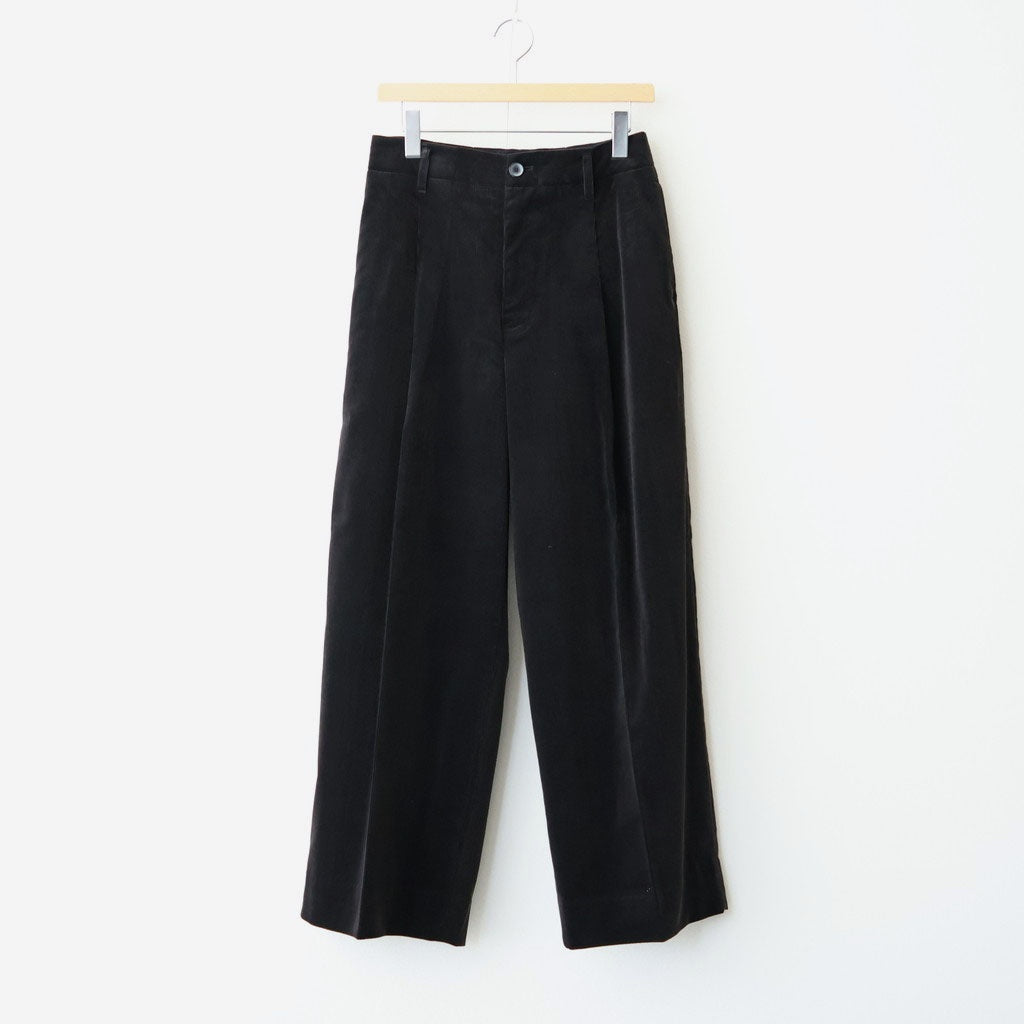 Finx Cotton Corduroy Wide Trousers #Black [NEP-AW2659 ]