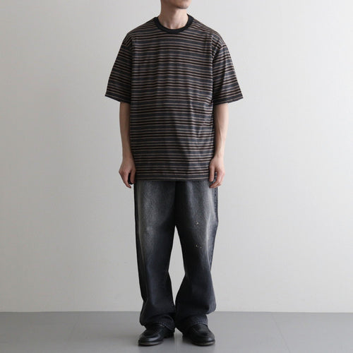 CREW NECK TEE #BEIGE BORDER [M26A12CS02B]