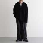 32G SMOOTH WOOL POLO HALF ZIP #BLACK [BN-25FM-021]