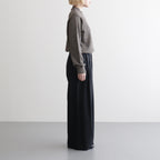 WASHED HIGH COUNT LINEN CREW NECK #BROWN [BN-26SL-013]