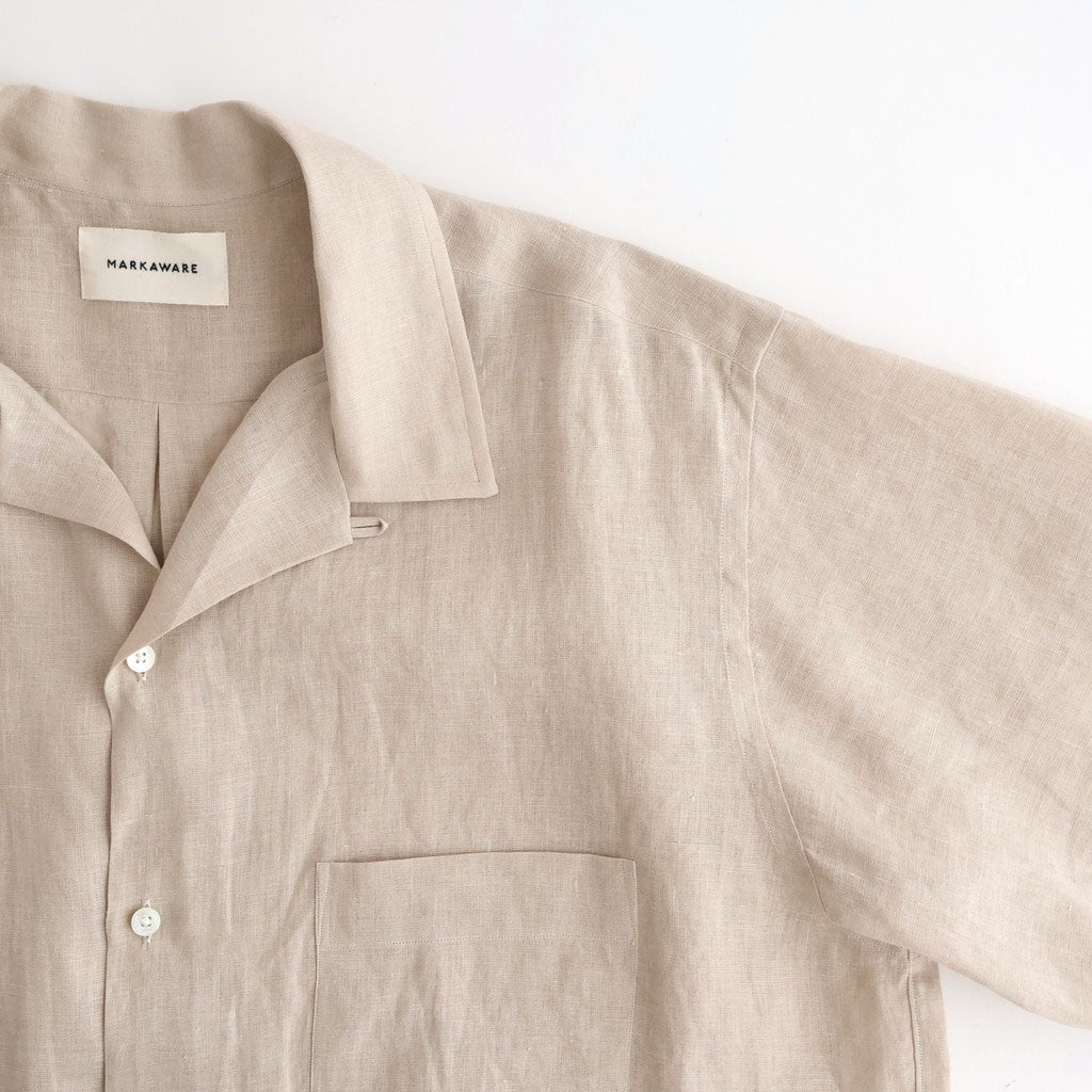 NEW OPEN COLLAR S/S SHIRT #TAUPE [A26B05SH01B]