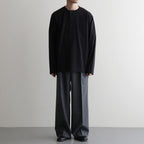 SLUB MIX SLEEPING LONG SLEEVE T-SHIRT #BLACK [BN-26SM-049]