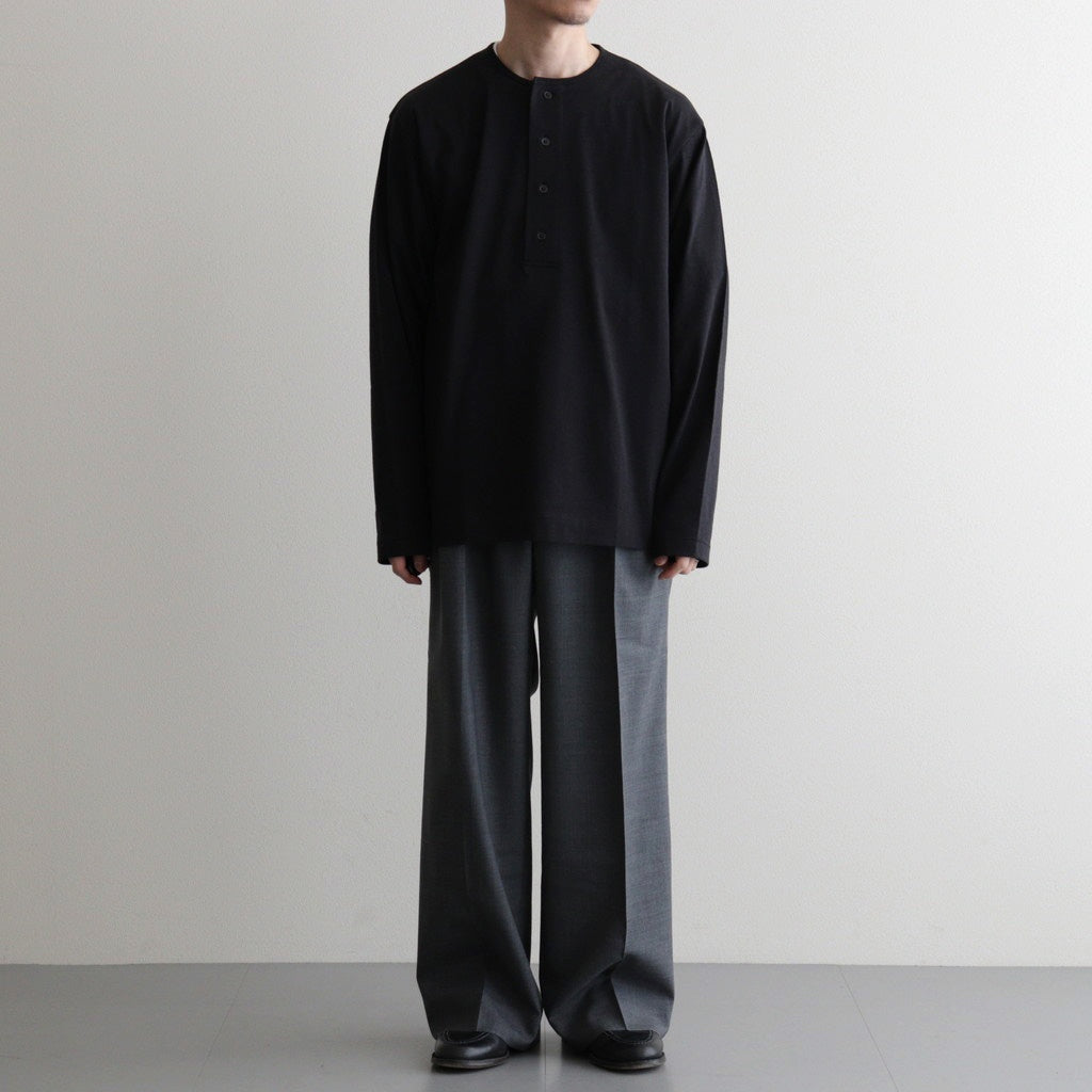 SLUB MIX SLEEPING LONG SLEEVE T-SHIRT #BLACK [BN-26SM-049]