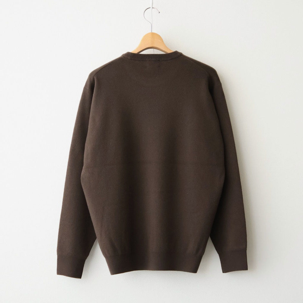 SUNSHINE CASHMERE CREW NECK #BROWN [BN-26FM-057]